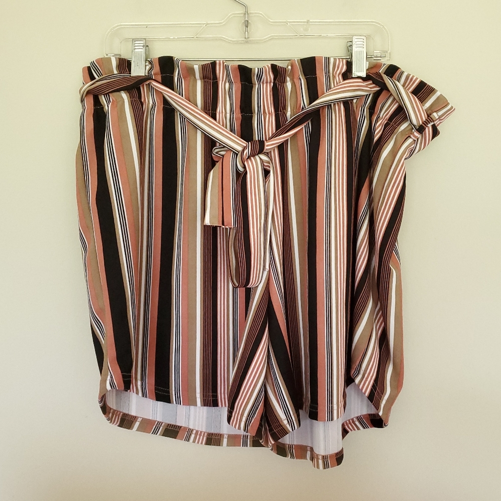 Rue 21+ pink/black stripe shorts NWT 2X